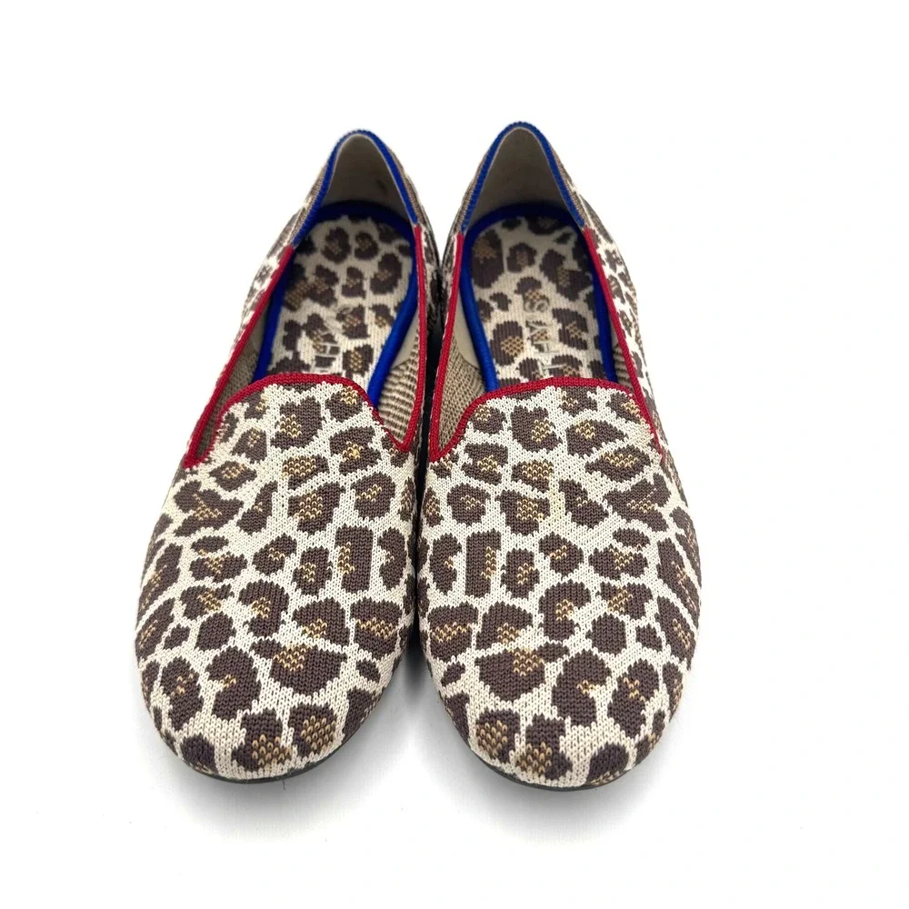 Rothy's The Loafer Spotted Leopard Animal Print Flats Size 8.5